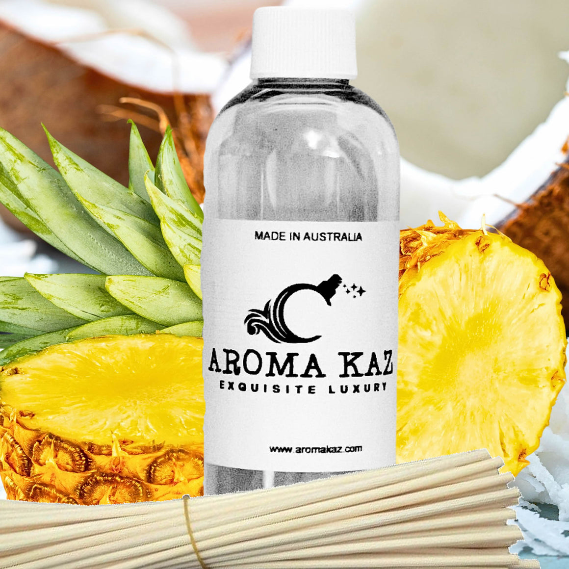 Coconut Pineapple Diffuser Fragrance Oil with Reeds – Vegan Cruelty-Free Home Aroma