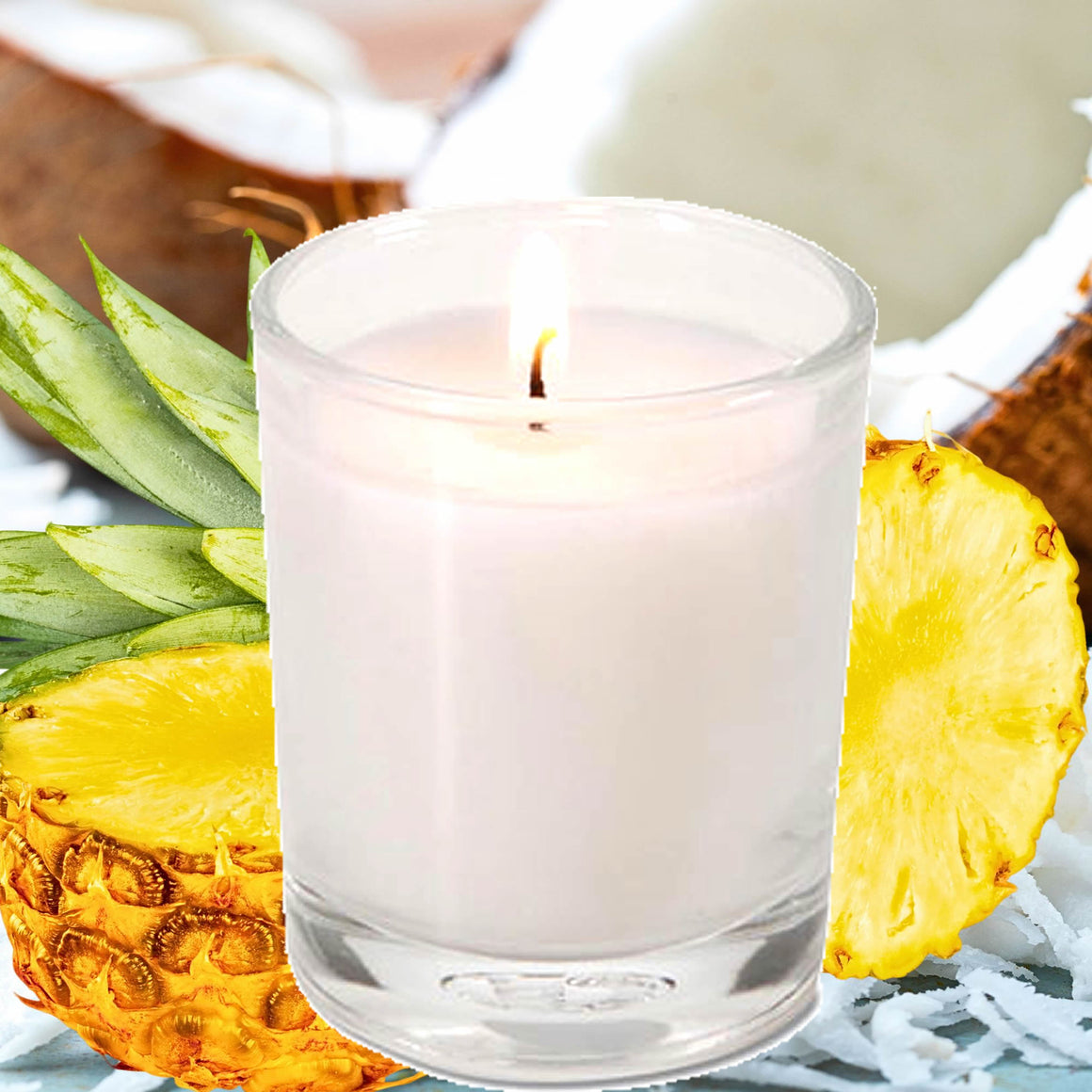 Coconut Pineapple Eco Soy Votive Candles – Clean Burn, Plant-Based, Vegan & Pet Safe