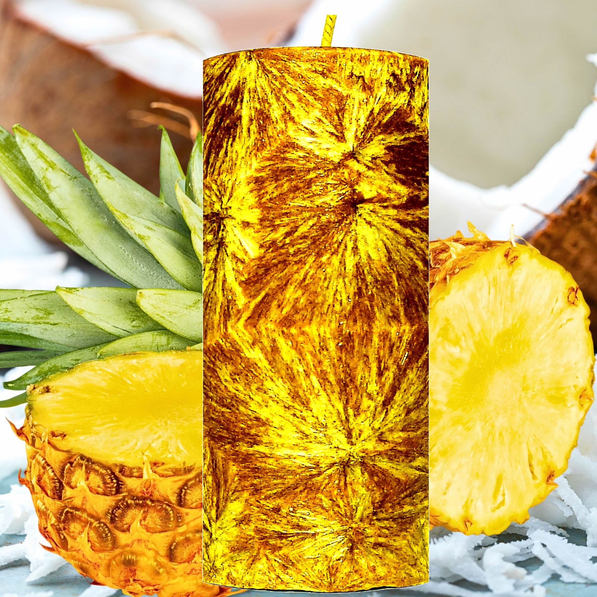 Coconut Pineapple Pillar Candle – Plant-Based, Eco-Friendly, Vegan, Cruelty Free