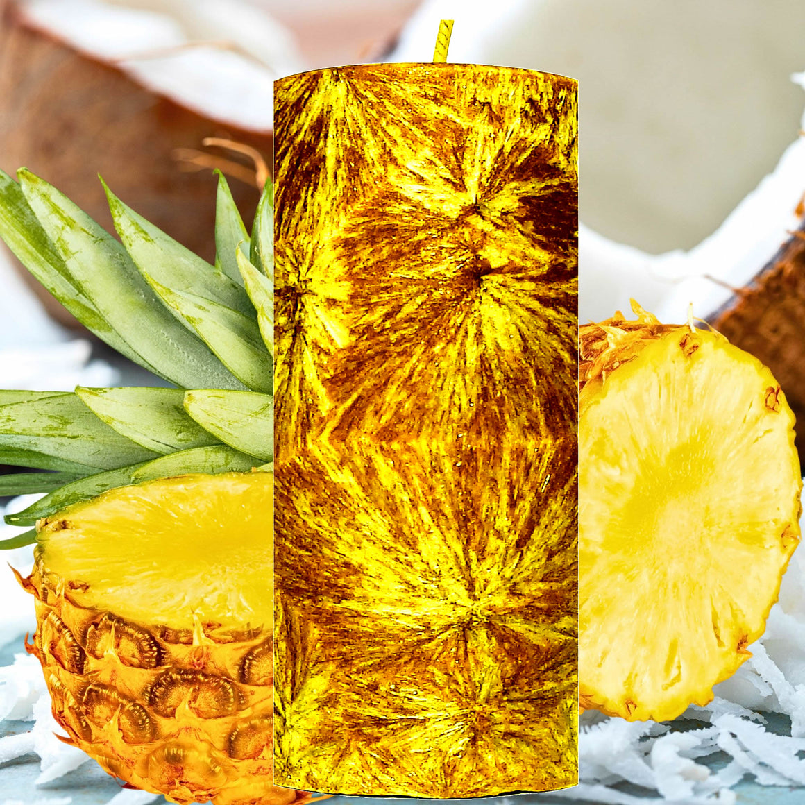 Coconut Pineapple Pillar Candle – Plant-Based, Eco-Friendly, Vegan, Cruelty Free