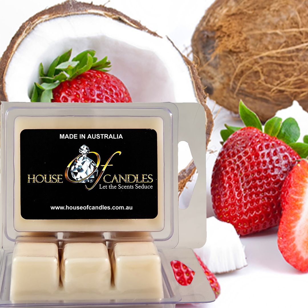Coconut & Strawberry Eco Soy Candle Wax Melts Clam Packs