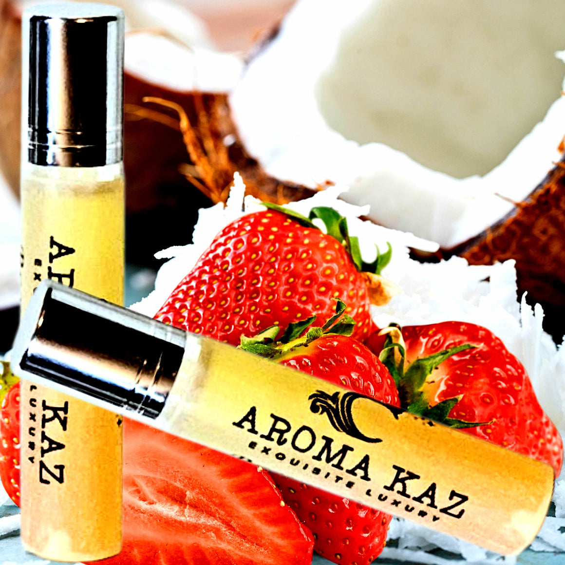 Coconut Strawberry Roll-On Perfume Plant-Based Vegan Cruelty Free