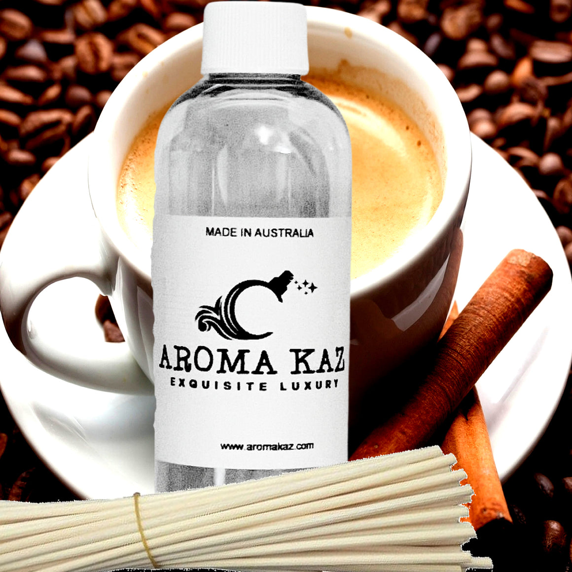 Coffee Cinnamon Vanilla Diffuser Fragrance Oil with Reeds – Vegan Cruelty-Free Home Aroma