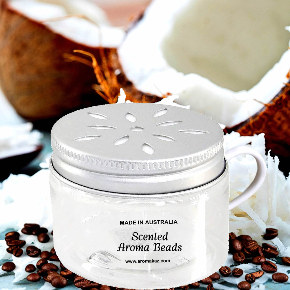 Coffee & Coconut Air Freshener Aroma Beads - Room, Car, Pantry, Pet Areas, Linen