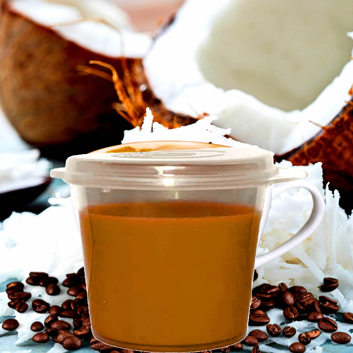 Coffee & Coconut eco soy wax melts – vegan, cruelty-free featuring bold roasted coffee with tropical coconut, handmade in Australia.