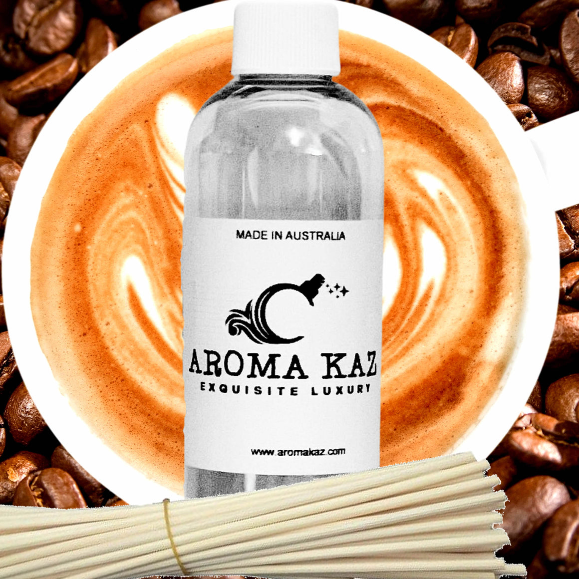 Coffee & Vanilla Diffuser Fragrance Oil with Reeds – Vegan Cruelty-Free Home Aroma