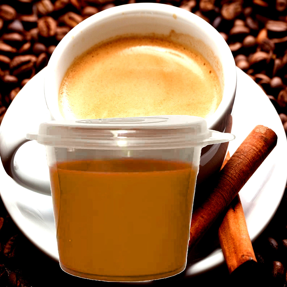 Coffee Cinnamon Vanilla Soy Candle Melt Shot Pots – Plant-Based, Vegan, Cruelty-Free, Hand-Poured