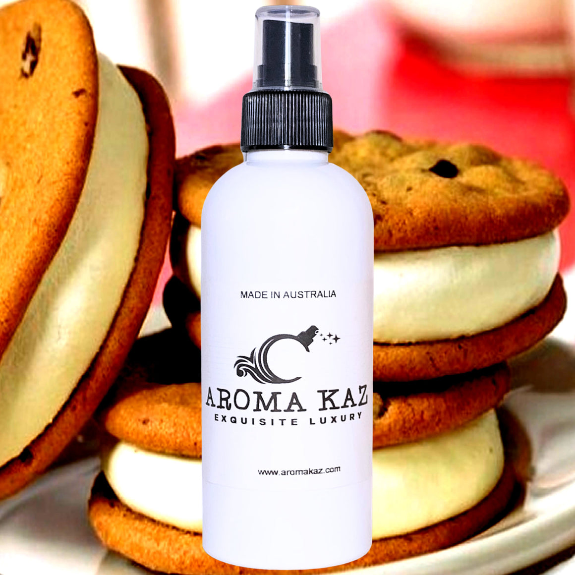 Cookies & Cream Body Spray Mist – vegan, cruelty-free body spray featuring a sweet creamy cookie and vanilla aroma, handmade in Australia.