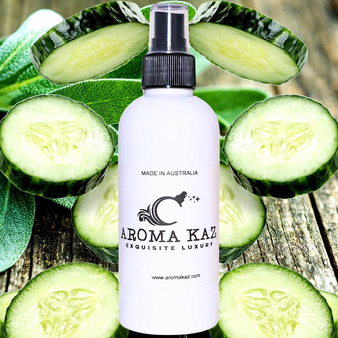 Cool Cucumber & Wild Sage Body Spray Mist – vegan, cruelty-free body spray featuring crisp cucumber and earthy sage notes, handmade in Australia.
