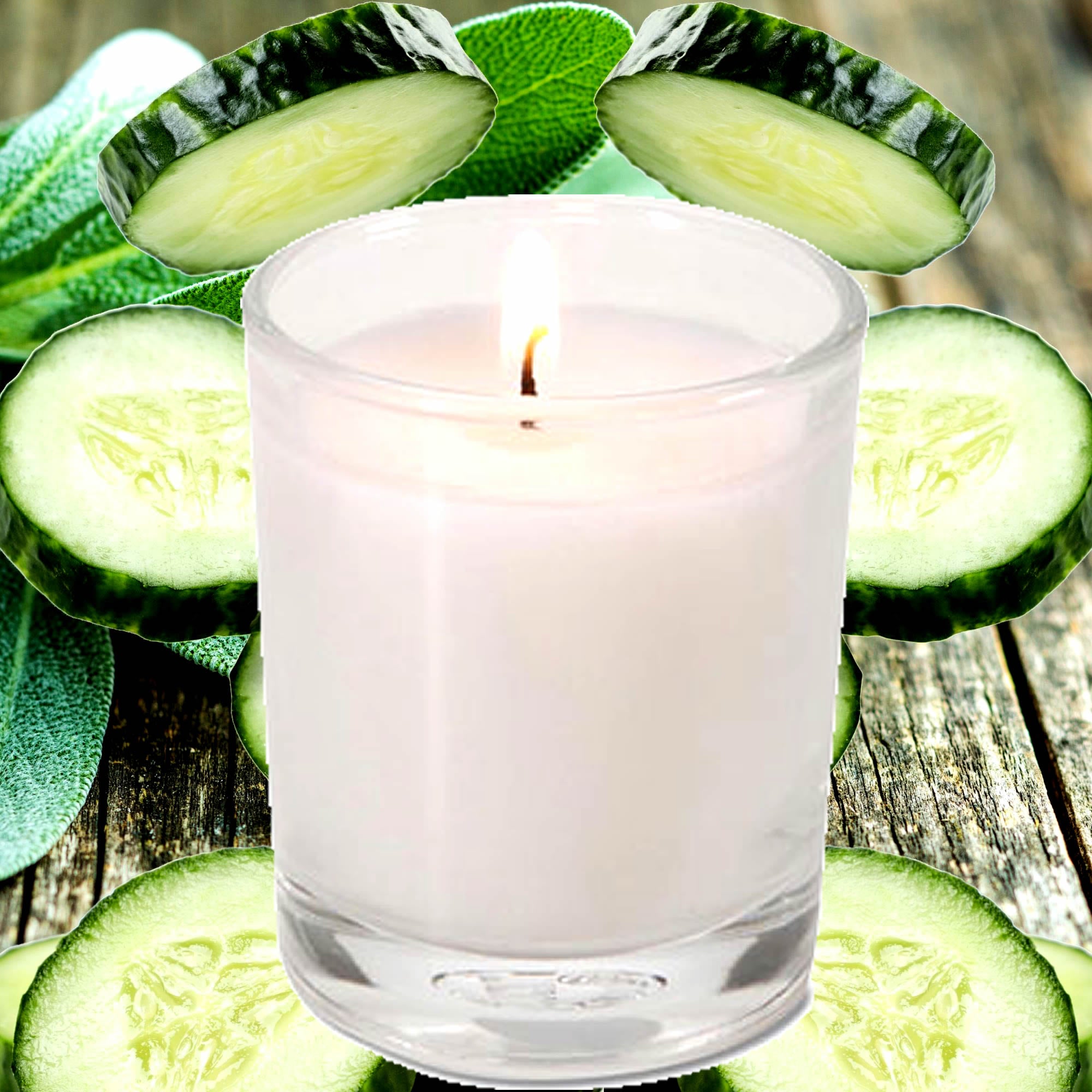 Cool Cucumber & Wild Sage Eco Soy Votive Candles – Clean Burn, Plant-Based, Vegan & Pet Safe