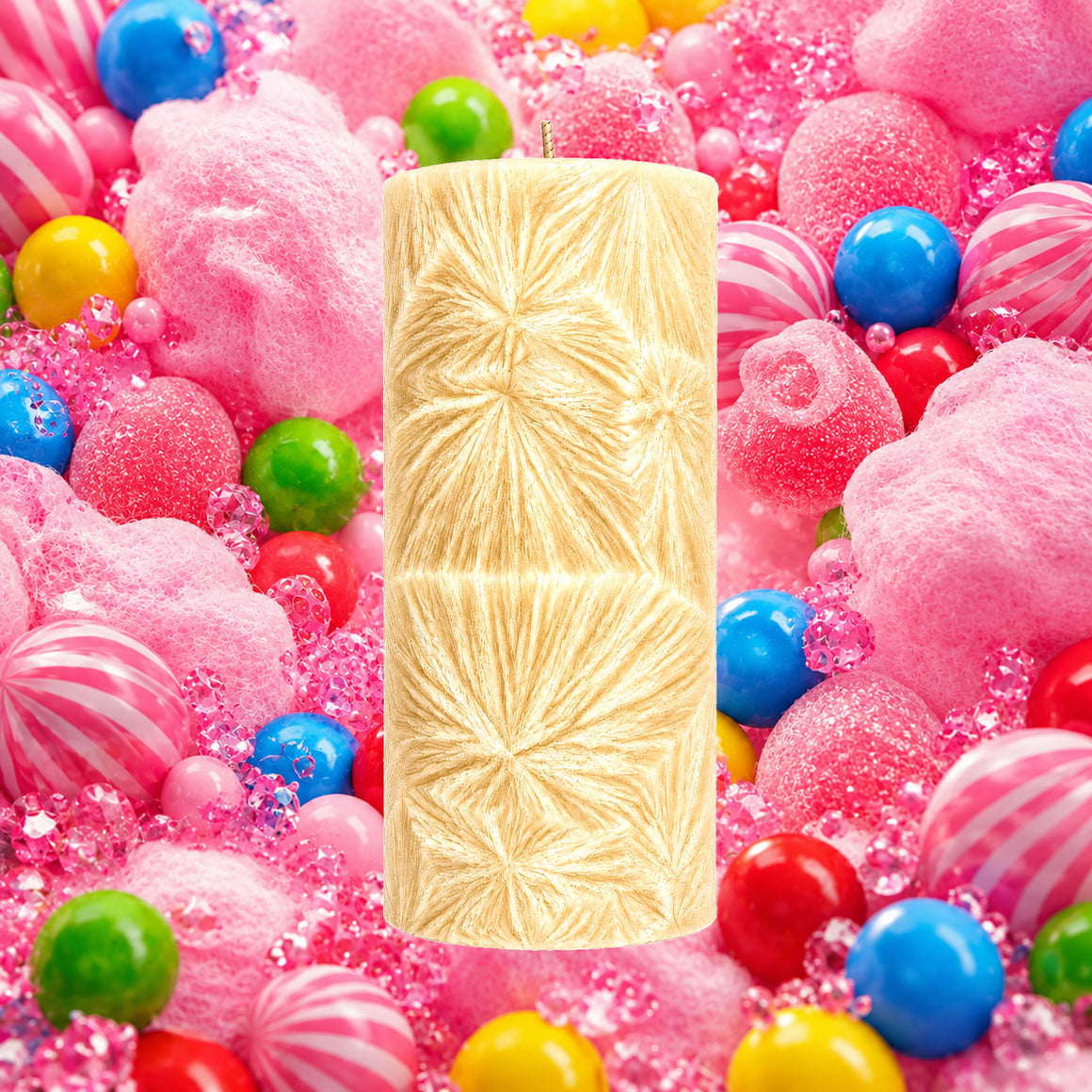 Cotton Candy Bubblegum Pillar Candle