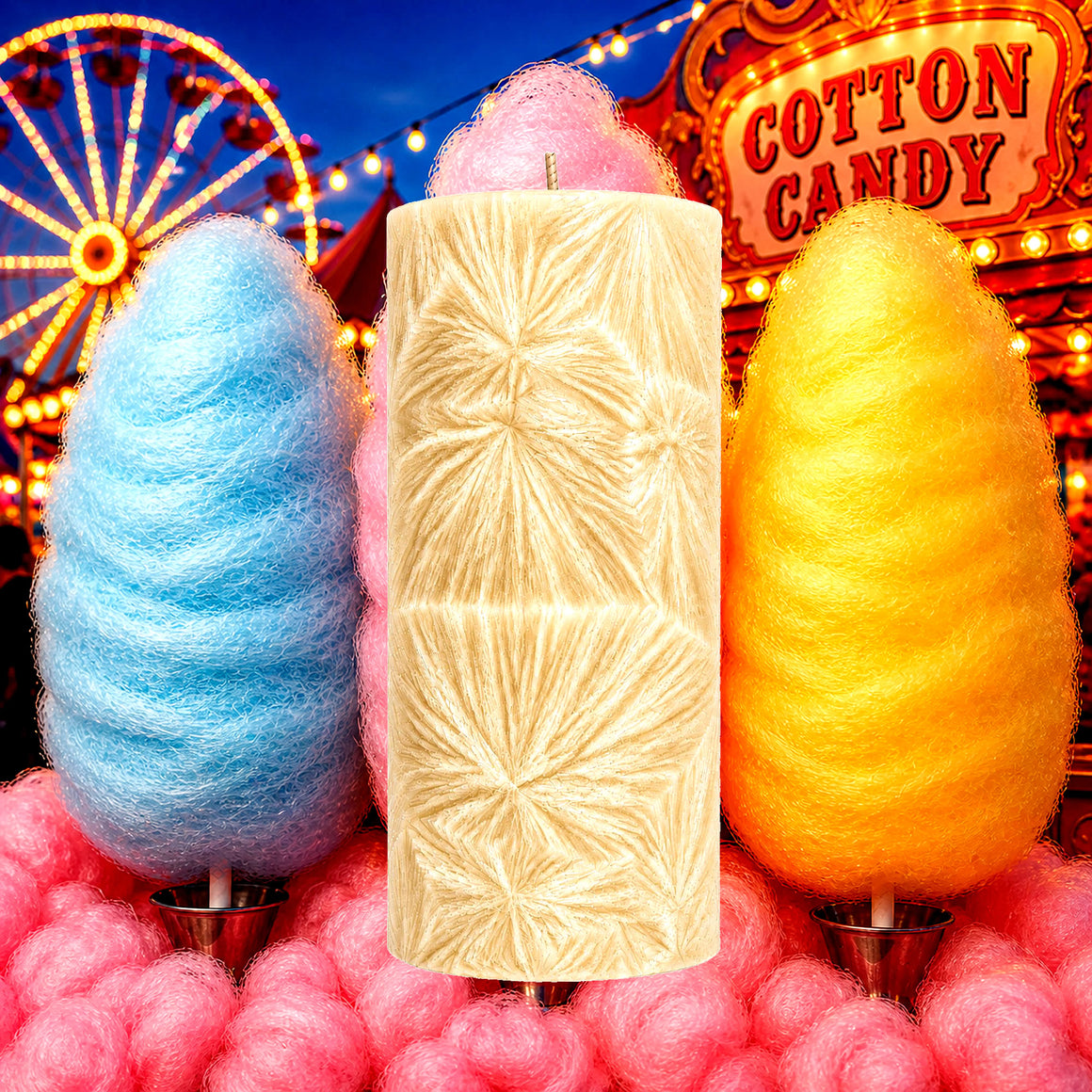 Cotton Candy Pillar Candle