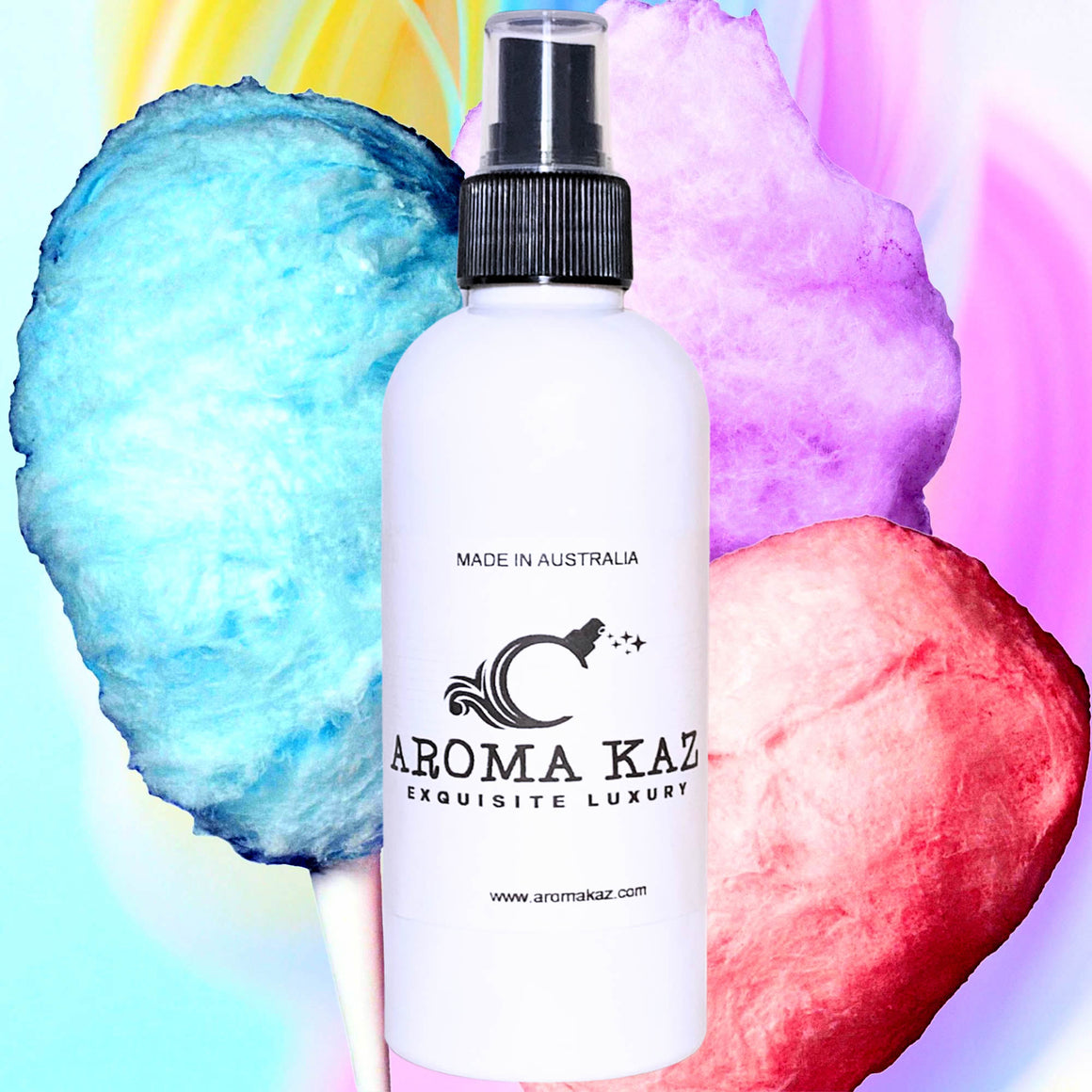 Cotton Candy Car Air Freshener Spray Deodoriser – eco-friendly, vegan, cruelty-free handmade featuring a sugary spun-sugar candy aroma, handmade in Australia.