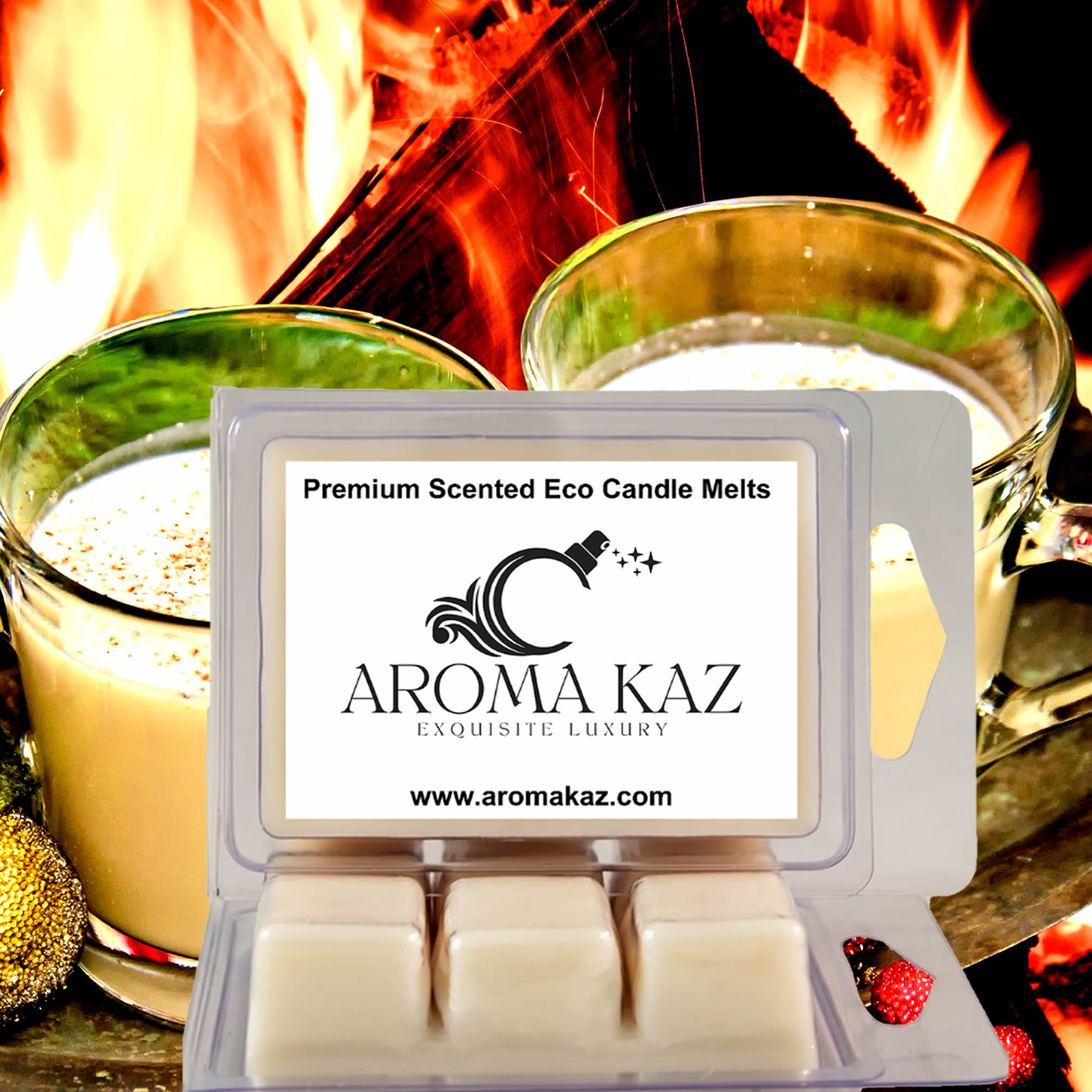 Cozy Fireside eco soy wax melts – vegan, cruelty-free featuring a warm smoky fireside aroma, handmade in Australia.