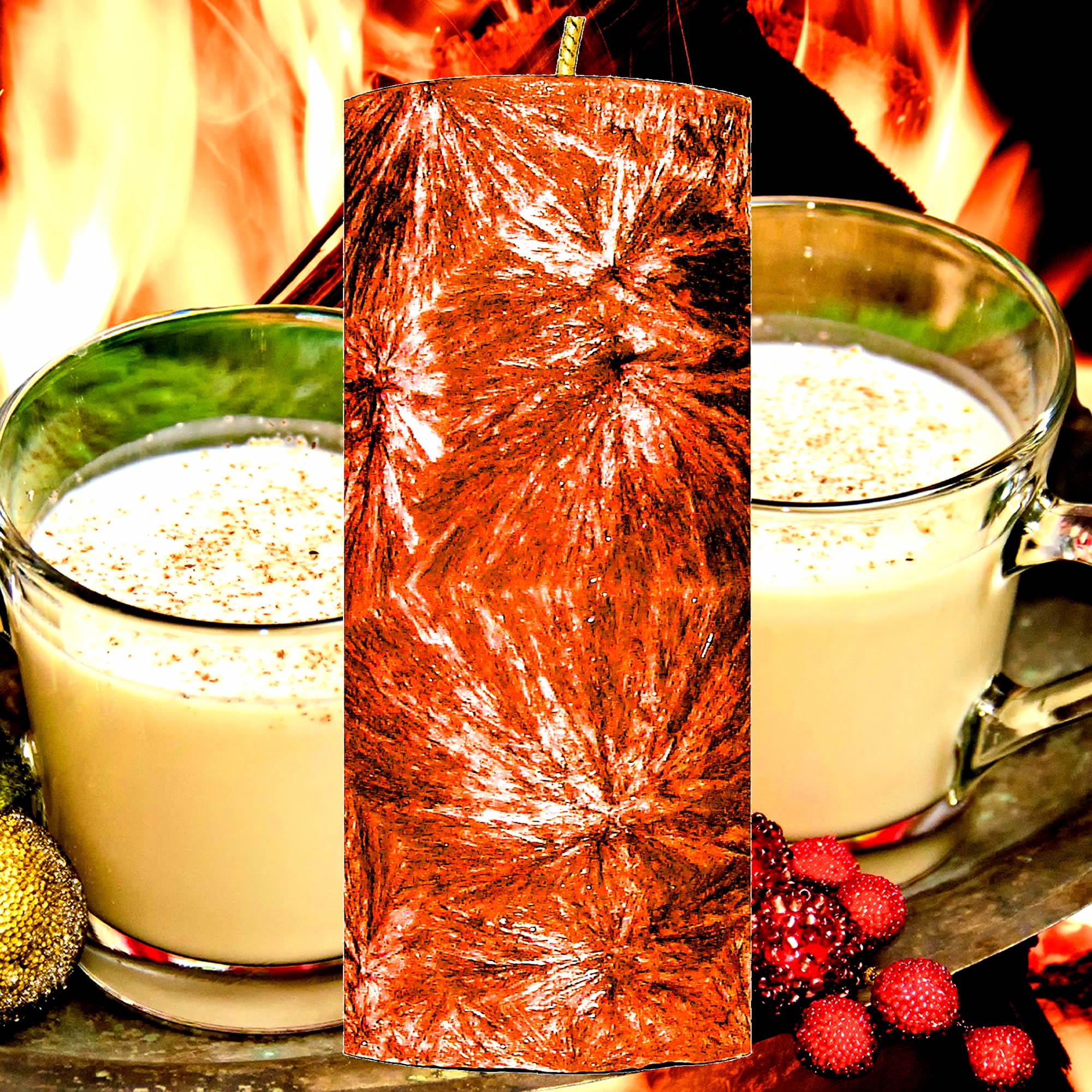 Cozy Fireside Pillar Candle – Plant-Based, Eco-Friendly, Vegan, Cruelty Free