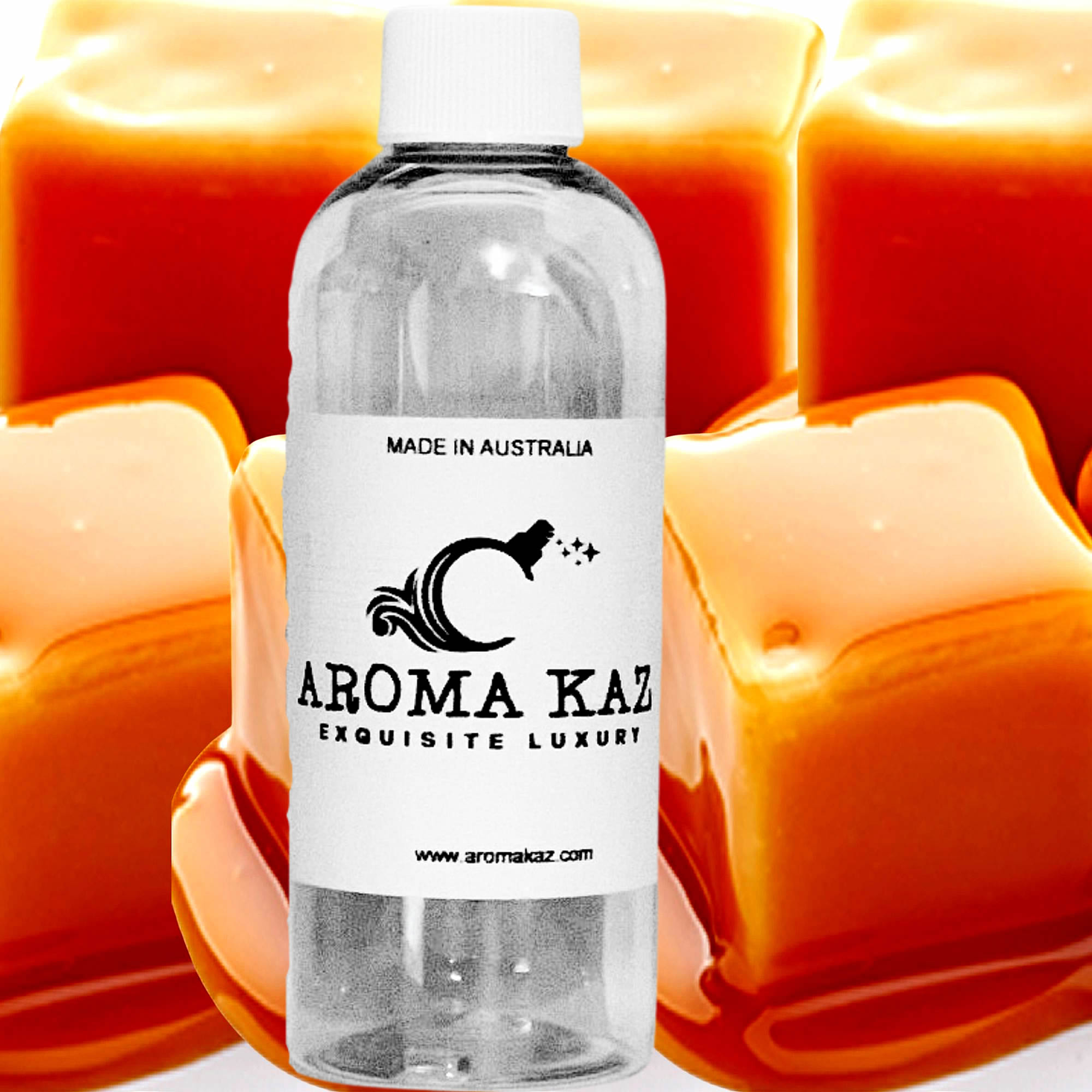 Creamy Caramel fragrance oil for candle making, soap making and perfume blending – vegan, cruelty-free featuring a rich buttery caramel aroma, handmade in Australia.