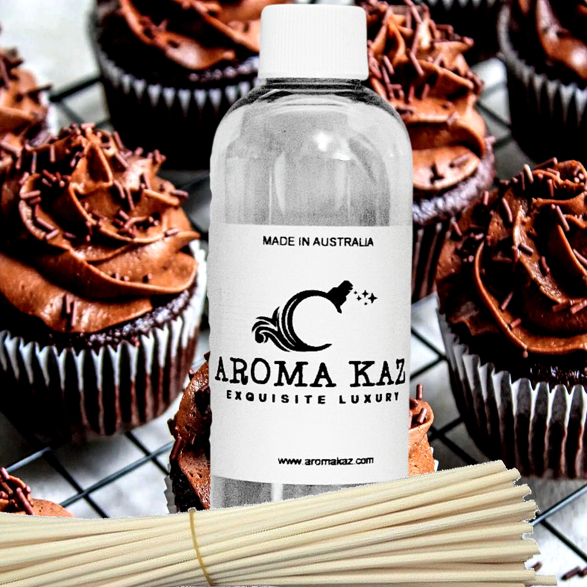 Creamy Chocolate Cupcakes Diffuser Fragrance Oil with Reeds – Vegan Cruelty-Free Home Aroma