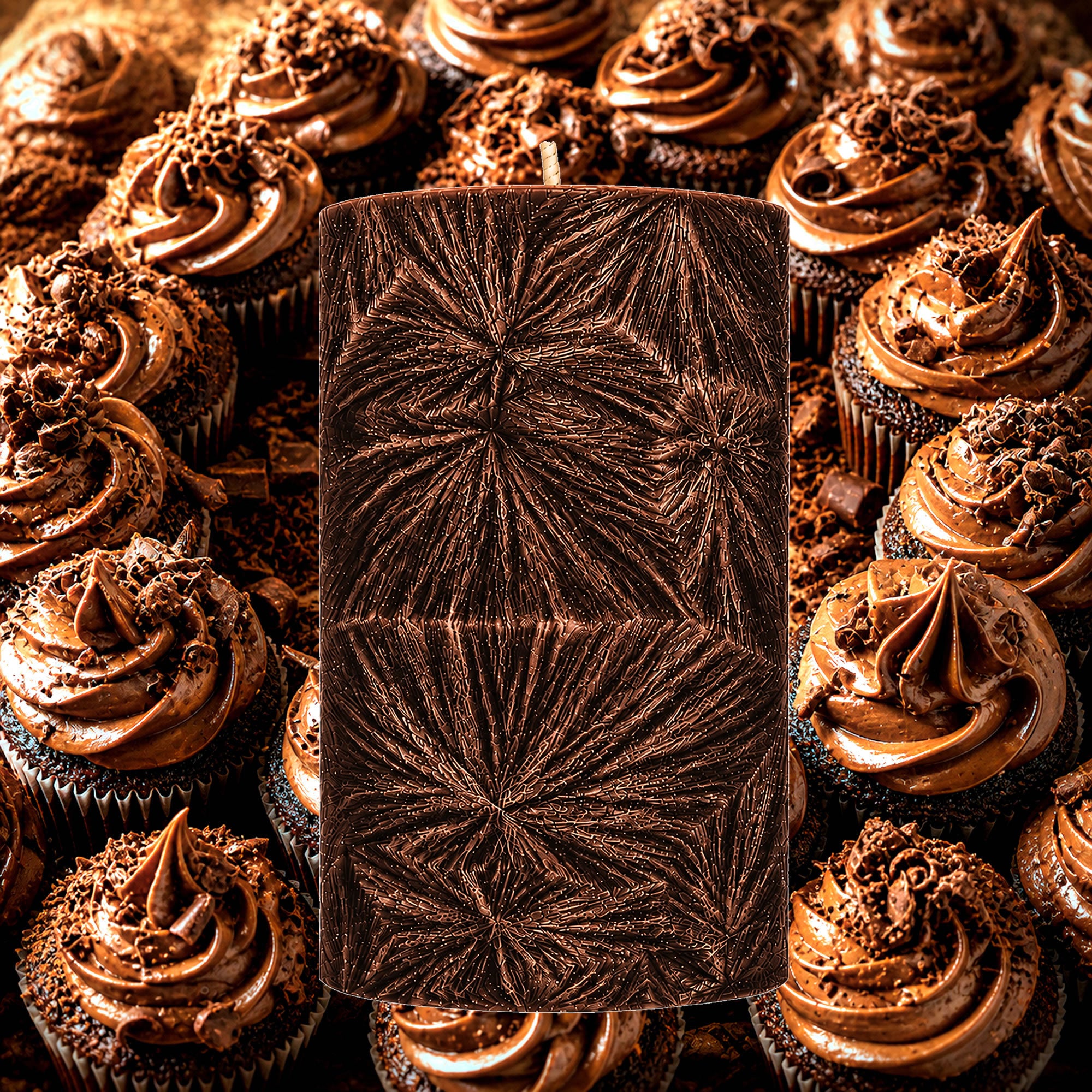 Creamy Chocolate Cupcakes Pillar Candle