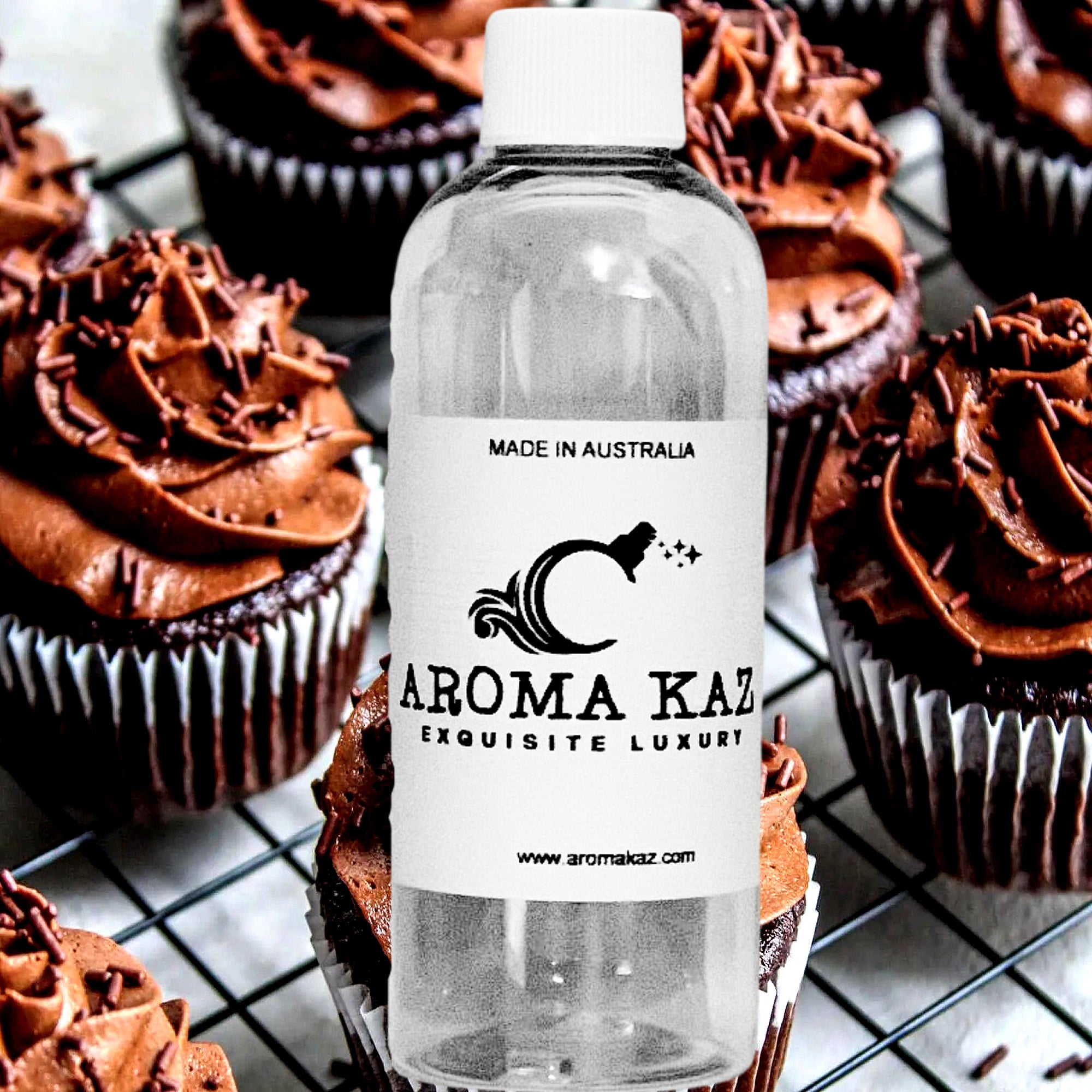 Creamy Chocolate Cupcakes fragrance oil for candle making, soap making and perfume blending – vegan, cruelty-free featuring a decadent chocolate cupcake aroma, handmade in Australia.