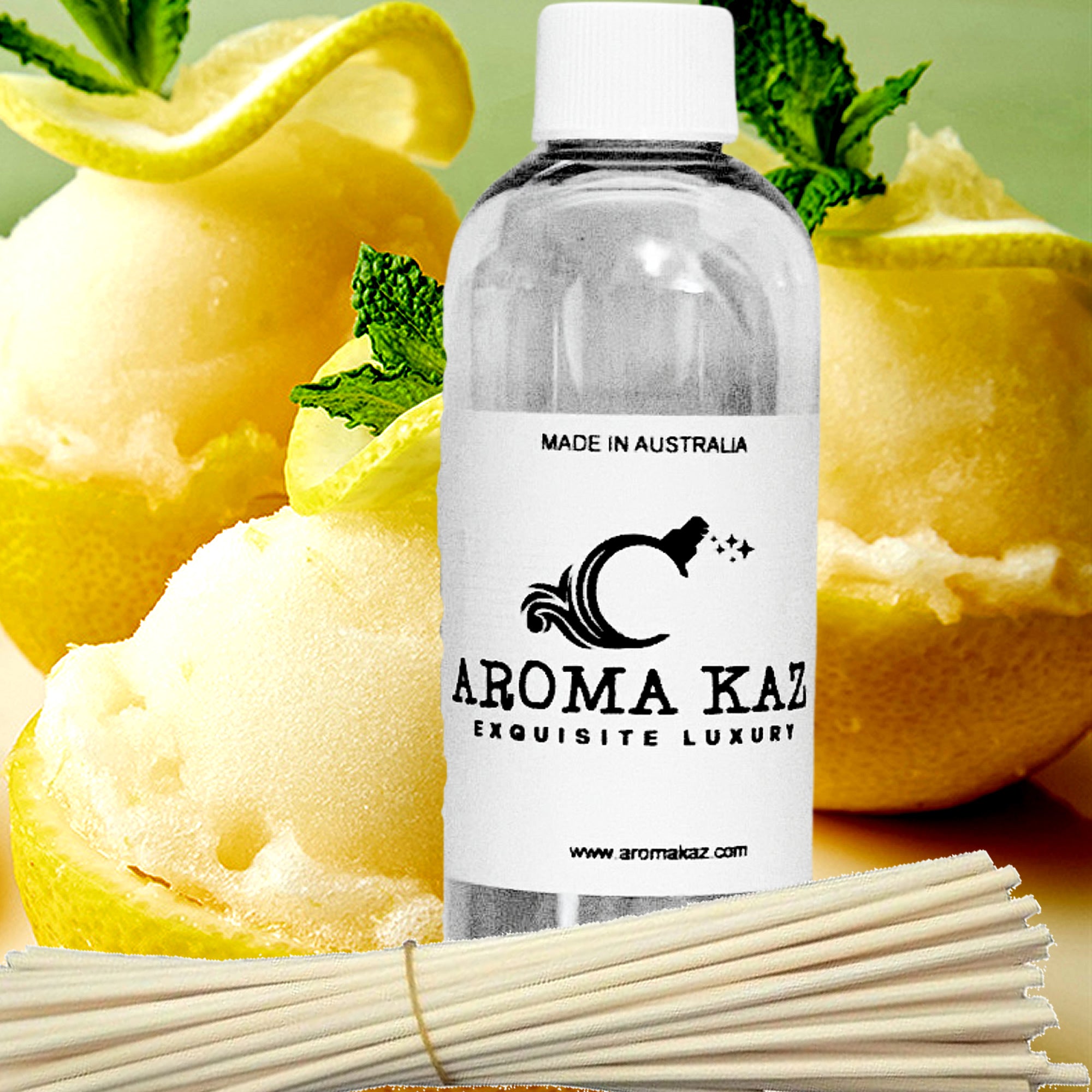 Creamy Lemon Gelato Diffuser Fragrance Oil with Reeds – Vegan Cruelty-Free Home Aroma