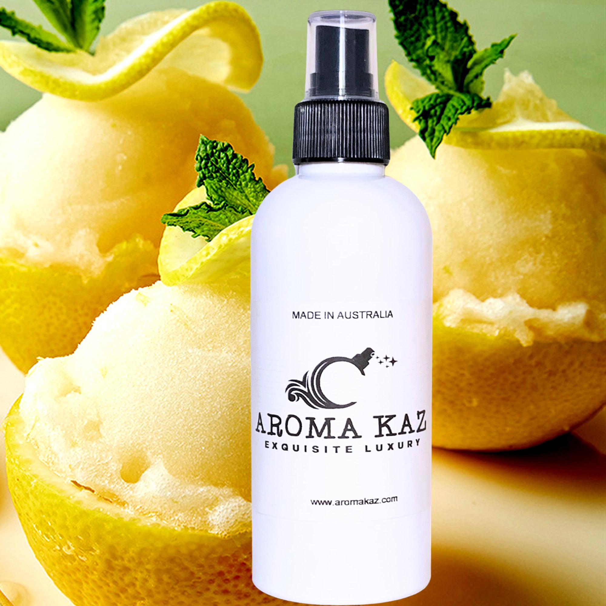Creamy Lemon Gelato Body Spray Mist – vegan, cruelty-free body spray featuring a bright sweet lemon gelato aroma, handmade in Australia.