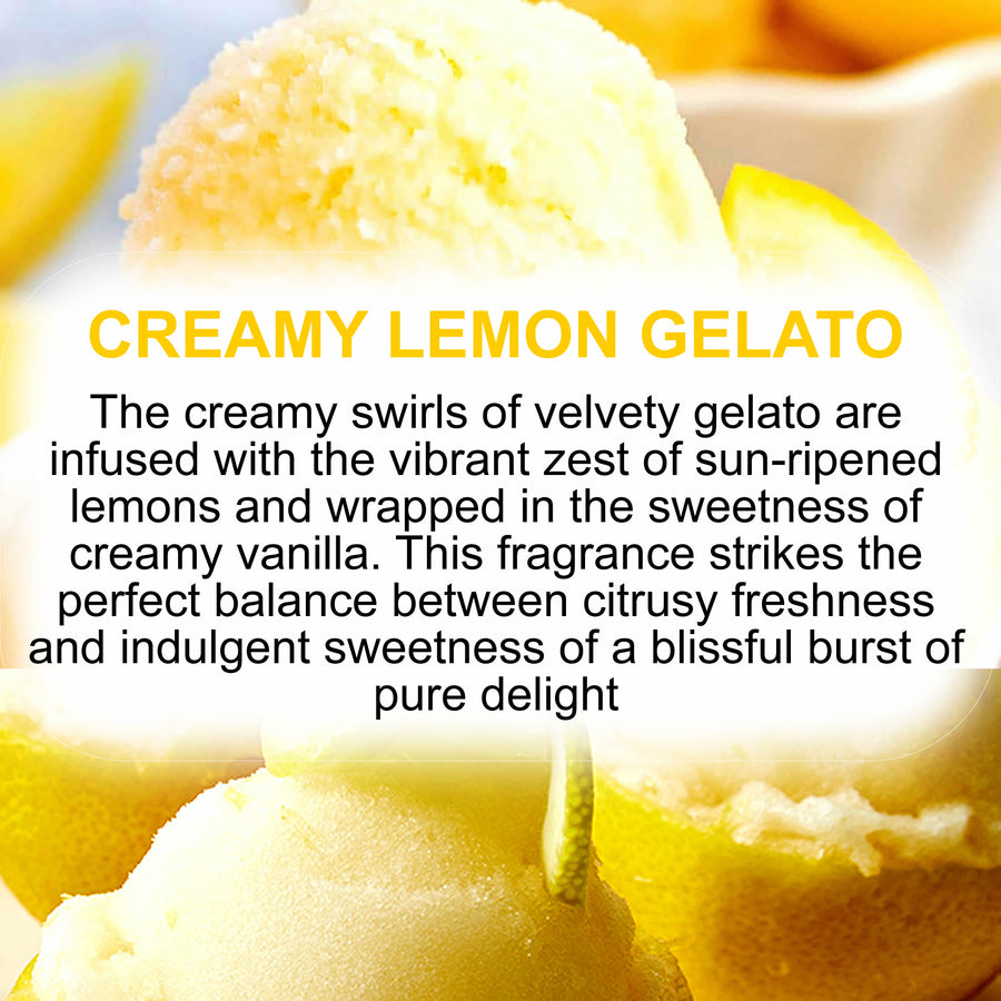 Creamy Lemon Gelato Diffuser Fragrance Oil with Reeds – Vegan Cruelty-Free Home Aroma