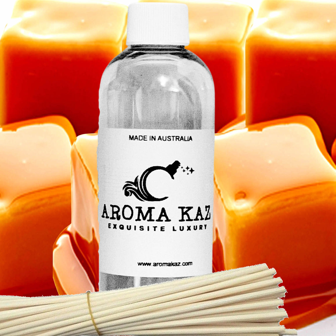 Creamy Caramel Diffuser Fragrance Oil with Reeds – Vegan Cruelty-Free Home Aroma