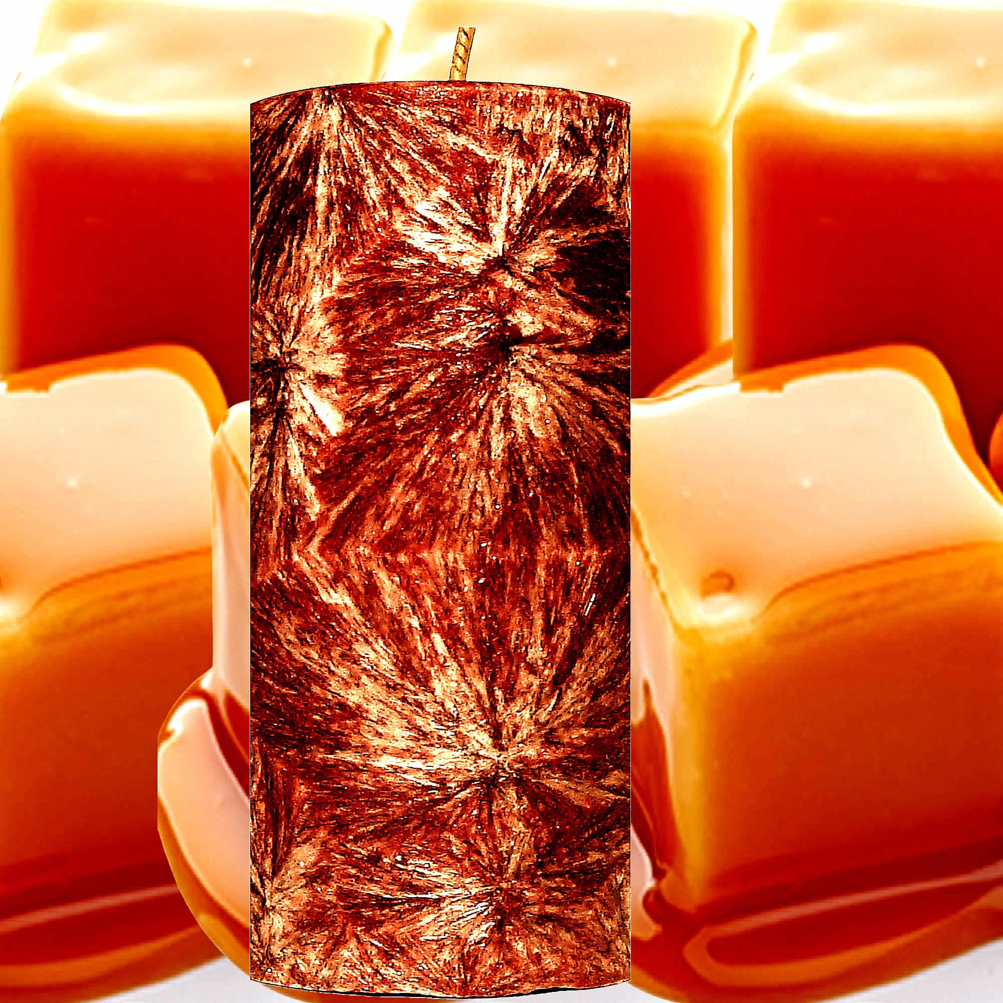Creamy Caramel Pillar Candle – Plant-Based, Eco-Friendly, Vegan, Cruelty Free