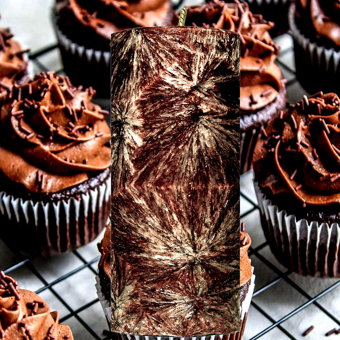 Creamy Chocolate Cupcakes Pillar Candle – Plant-Based, Eco-Friendly, Vegan, Cruelty Free