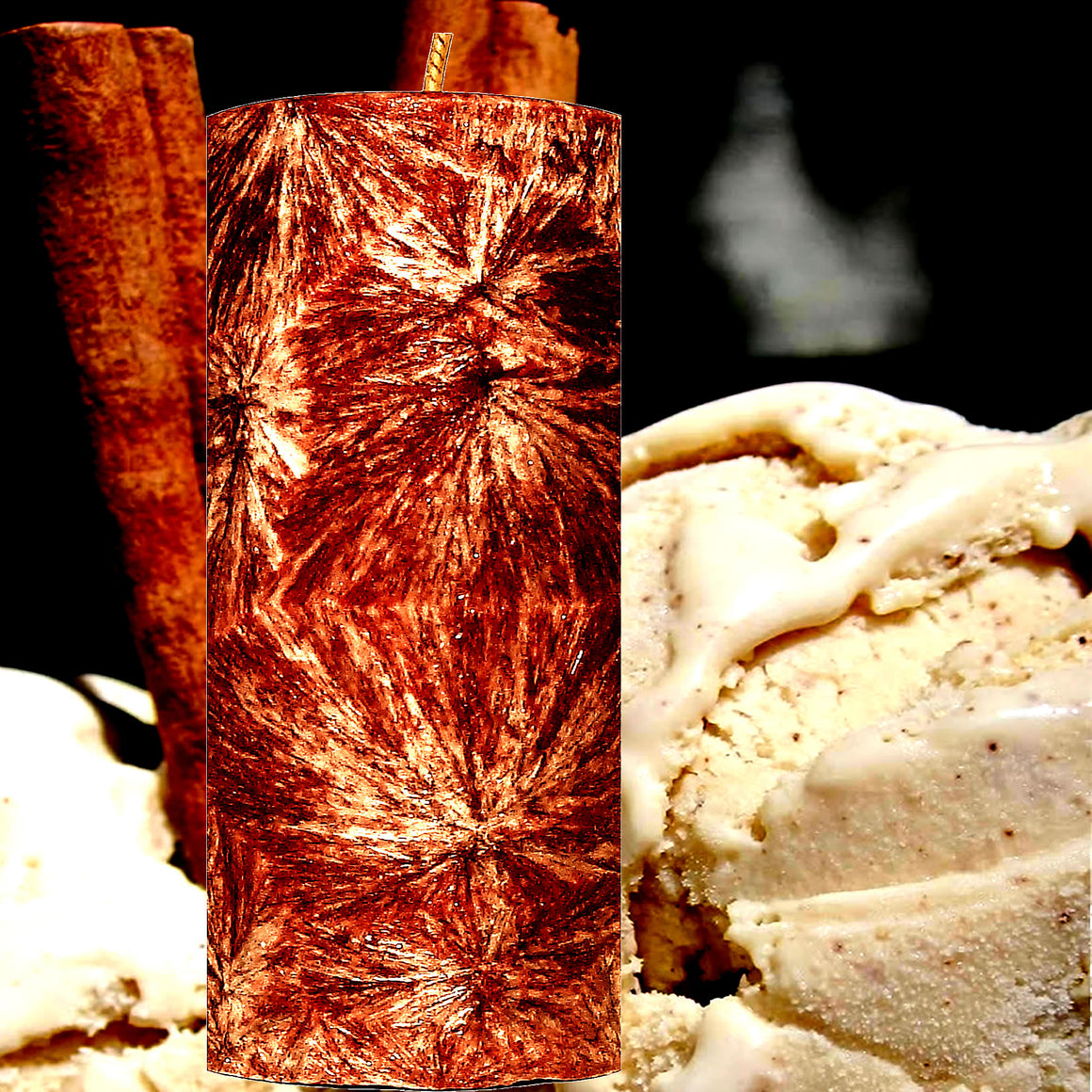 Creamy Cinnamon Vanilla Pillar Candle – Plant-Based, Eco-Friendly, Vegan, Cruelty Free