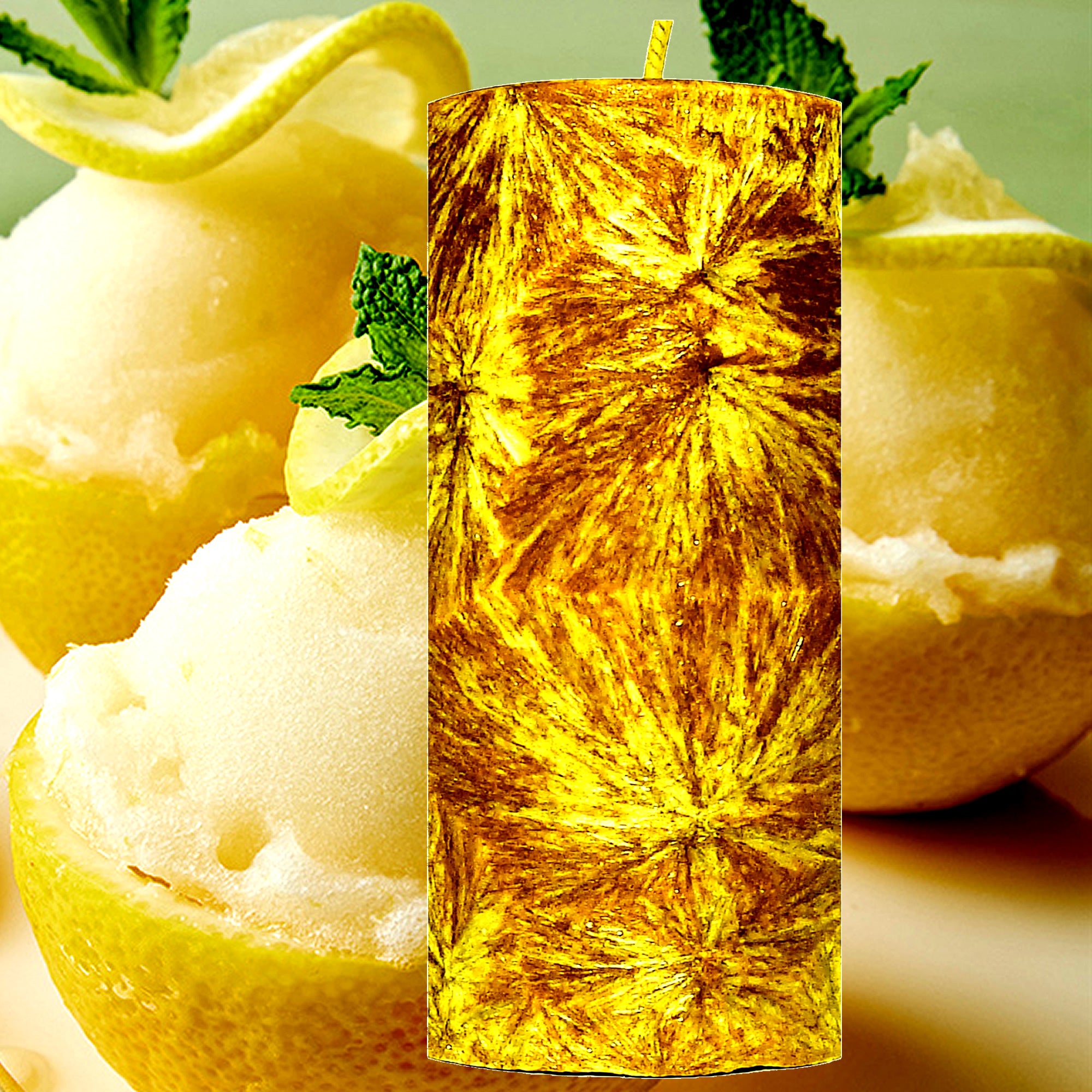 Creamy Lemon Gelato Pillar Candle – Plant-Based, Eco-Friendly, Vegan, Cruelty Free