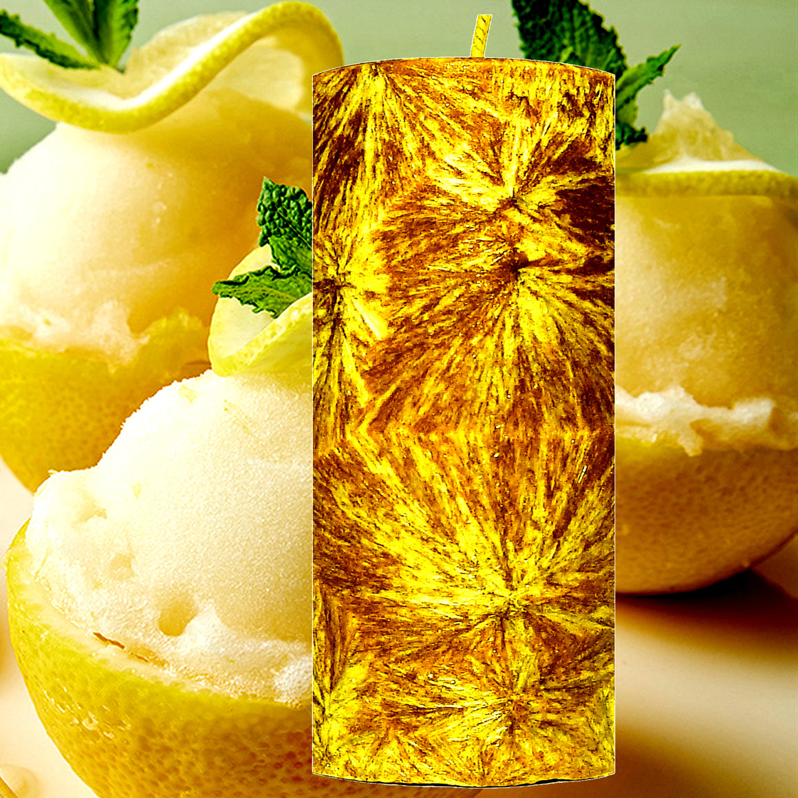 Creamy Lemon Gelato Pillar Candle – Plant-Based, Eco-Friendly, Vegan, Cruelty Free