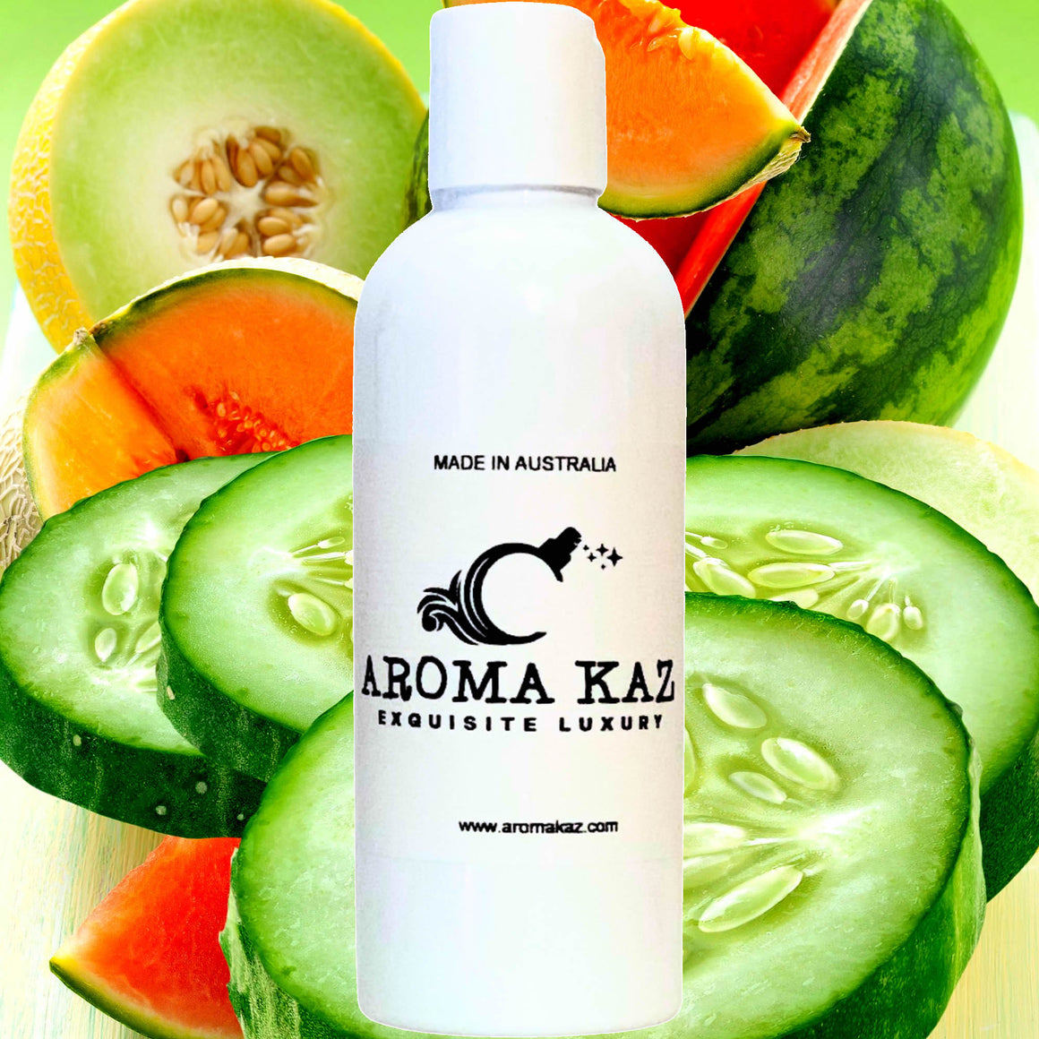 Cucumber Melon Dew Body Massage Oil – vegan, cruelty-free, plant-based hydrating oil with crisp cucumber and juicy melon notes, handmade in Australia.