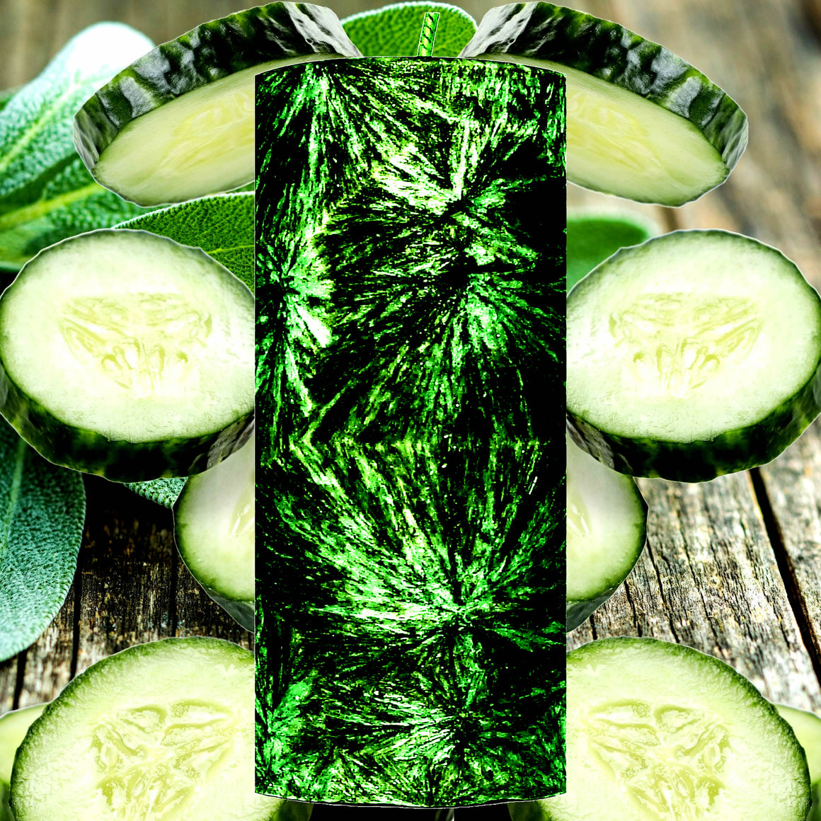 Cool Cucumber & Wild Sage Pillar Candle – Plant-Based, Eco-Friendly, Vegan, Cruelty Free