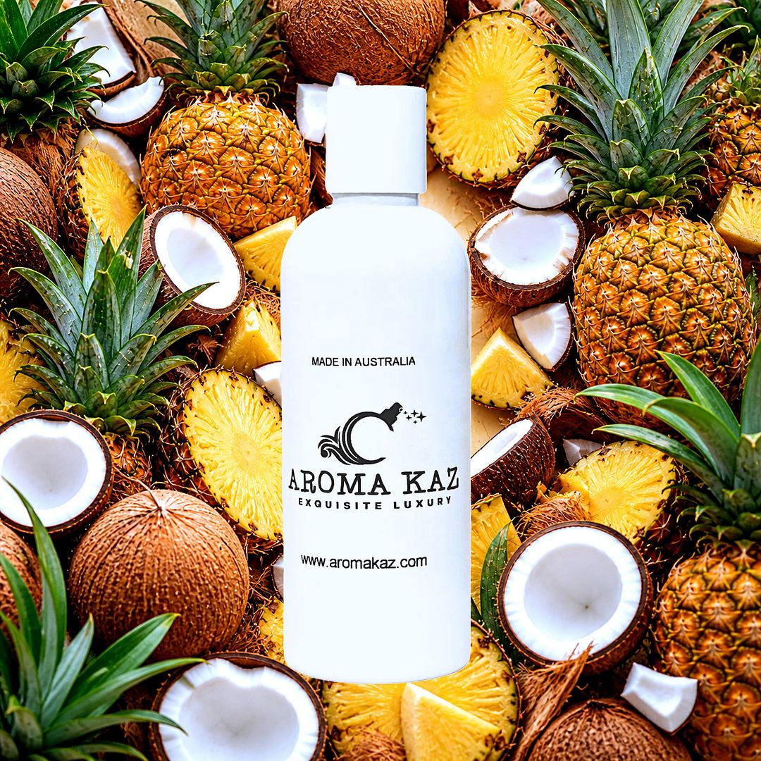 Coconut Pineapple Body Massage Oil – vegan, cruelty-free tropical coconut and juicy pineapple, handmade in Australia.