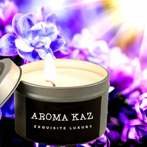Fresh Lilac Scented Eco Soy Tin Candles Hand Poured