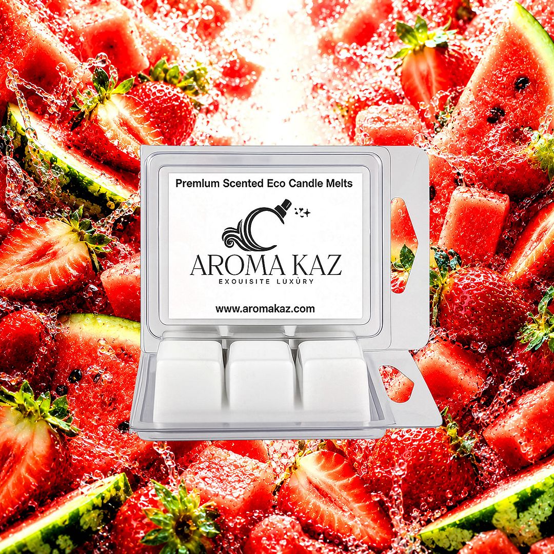Strawberry Watermelon eco soy wax melts – vegan, cruelty-free featuring refreshing summer watermelon and plump juicy strawberries, handmade in Australia.