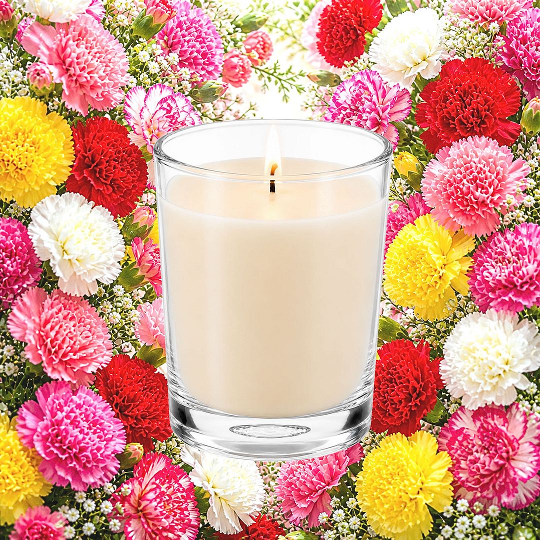 Fresh Carnations Scented Votive Candles eco soy plant based – vegan, cruelty-free featuring fresh carnation florals, handmade in Australia.