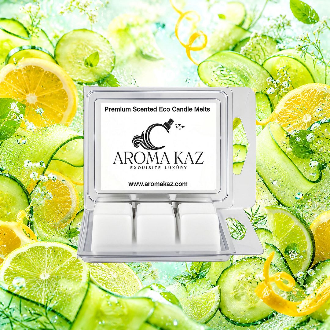 Citrus Cucumber Breeze eco soy wax melts – vegan, cruelty-free featuring refreshing citrus, cucumber, ginger and mint blend, handmade in Australia.
