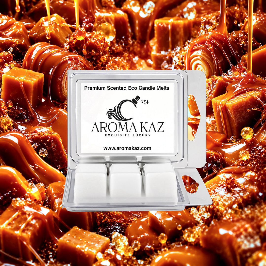 Creamy Caramel eco soy wax melts – vegan, cruelty-free featuring a rich buttery caramel aroma, handmade in Australia.