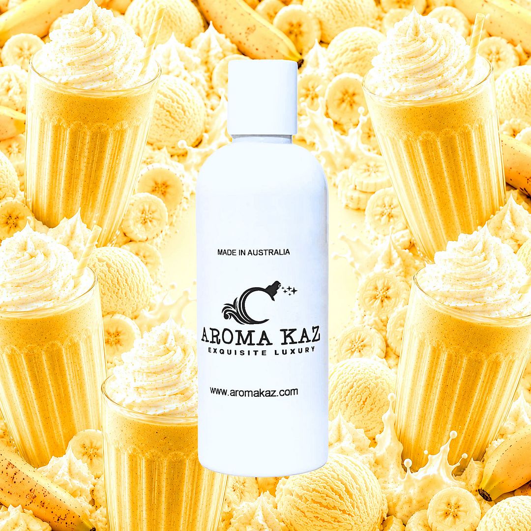 Banana Milkshake Body Massage Oil – vegan, cruelty-free creamy banana milk aroma, handmade in Australia.
