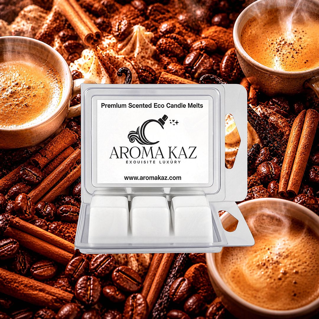 Coffee Cinnamon Vanilla eco soy wax melts – vegan, cruelty-free featuring a warm blend of roasted coffee, sweet vanilla, and cinnamon spice, handmade in Australia.