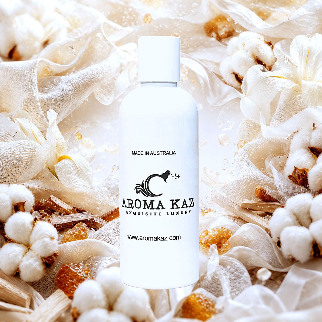 Egyptian Cotton Body Wash Shower Gel – vegan, cruelty-free featuring a fresh clean cotton and soft airy aroma with egyptian perfumes, handmade in Australia.