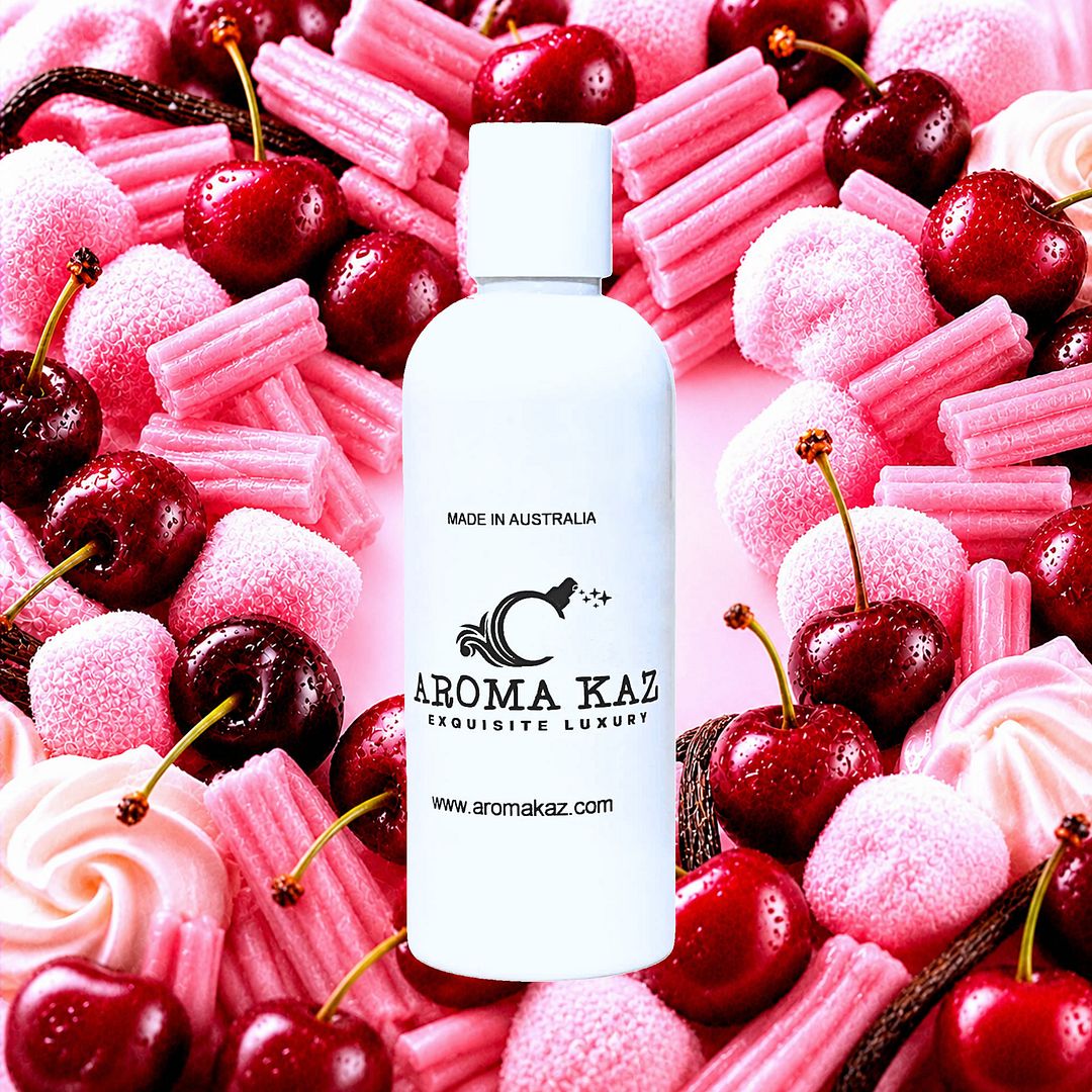 Cherry Musk Vanilla Body Massage Oil – vegan, cruelty-free cherry, vanilla and pink sugar musk blend, handmade in Australia.