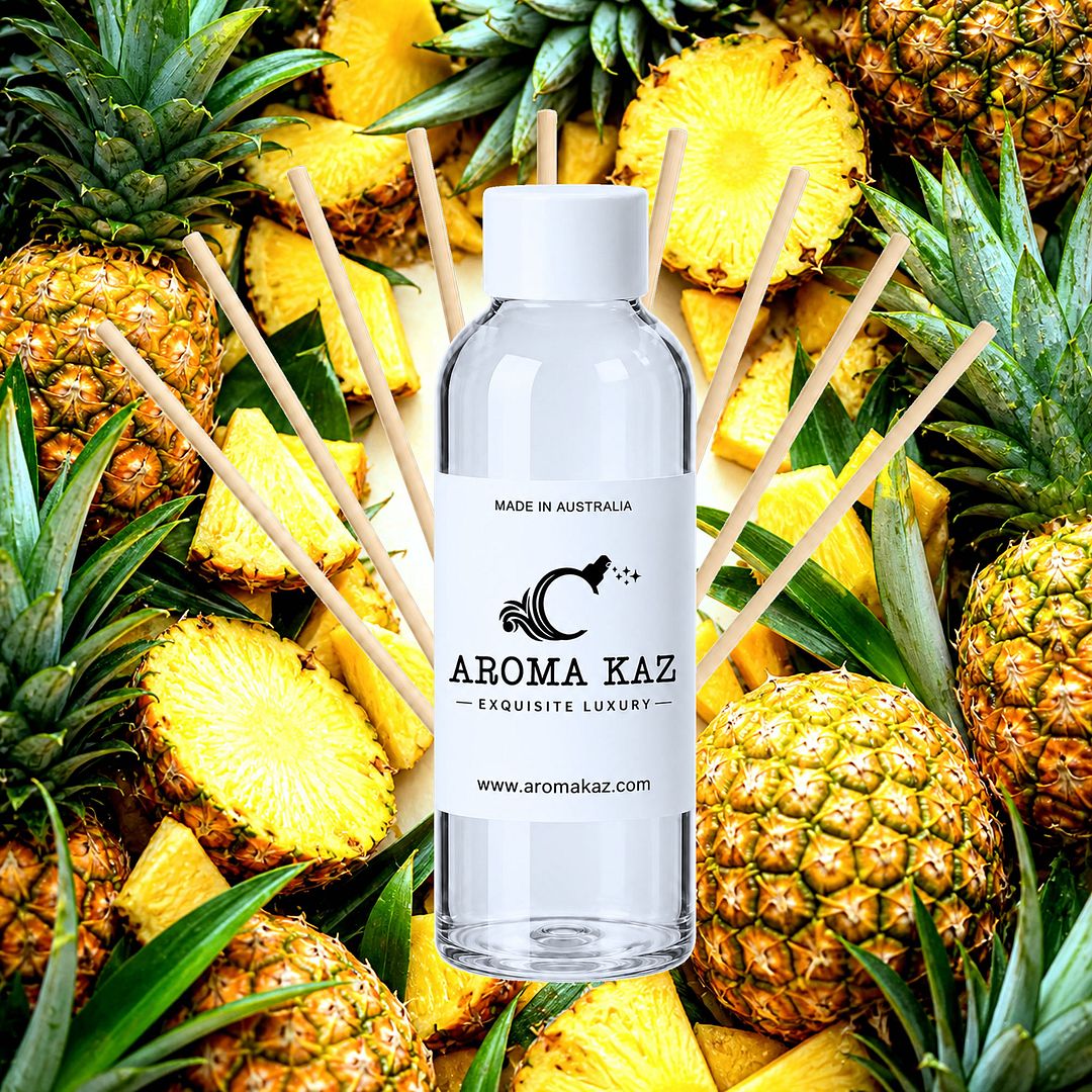 Fresh Pineapples Diffuser Fragrance Oil Refill – vegan, cruelty-free featuring juicy sweet pineapple notes, handmade in Australia.