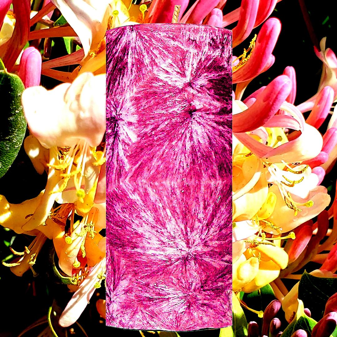 Honeysuckle Jasmine Scented Palm Wax Pillar Candle Hand Poured