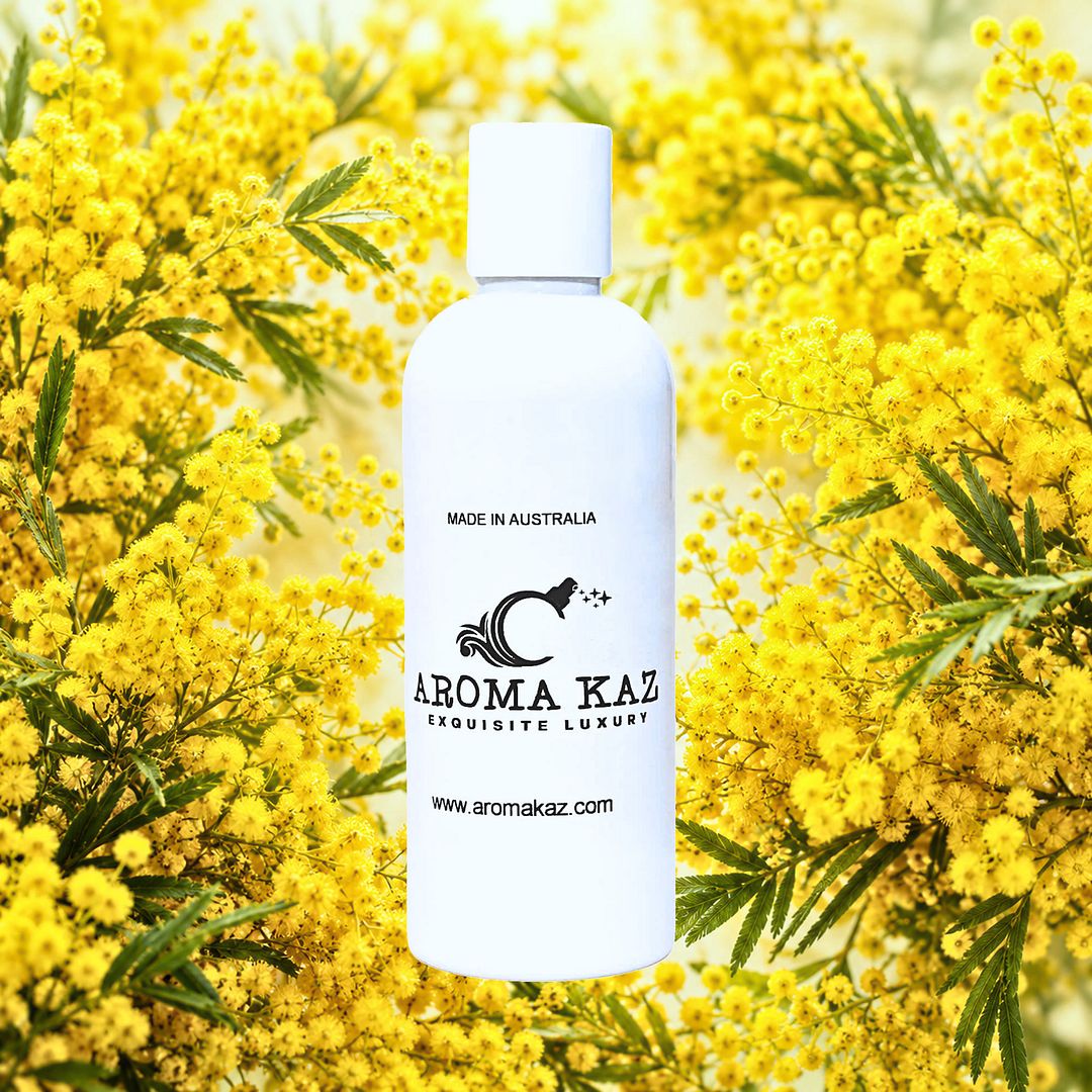 Australian Golden Wattle Body Massage Oil – vegan, cruelty-free floral oil with native wattle blossoms, handmade in Australia.