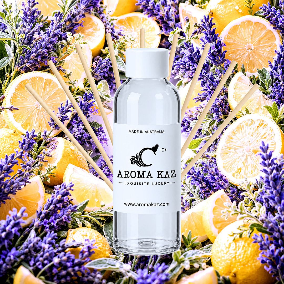 Lavender & Lemon Diffuser Fragrance Oil Refill – vegan, cruelty-free featuring fresh floral lavender and citrus lemon zest, handmade in Australia.