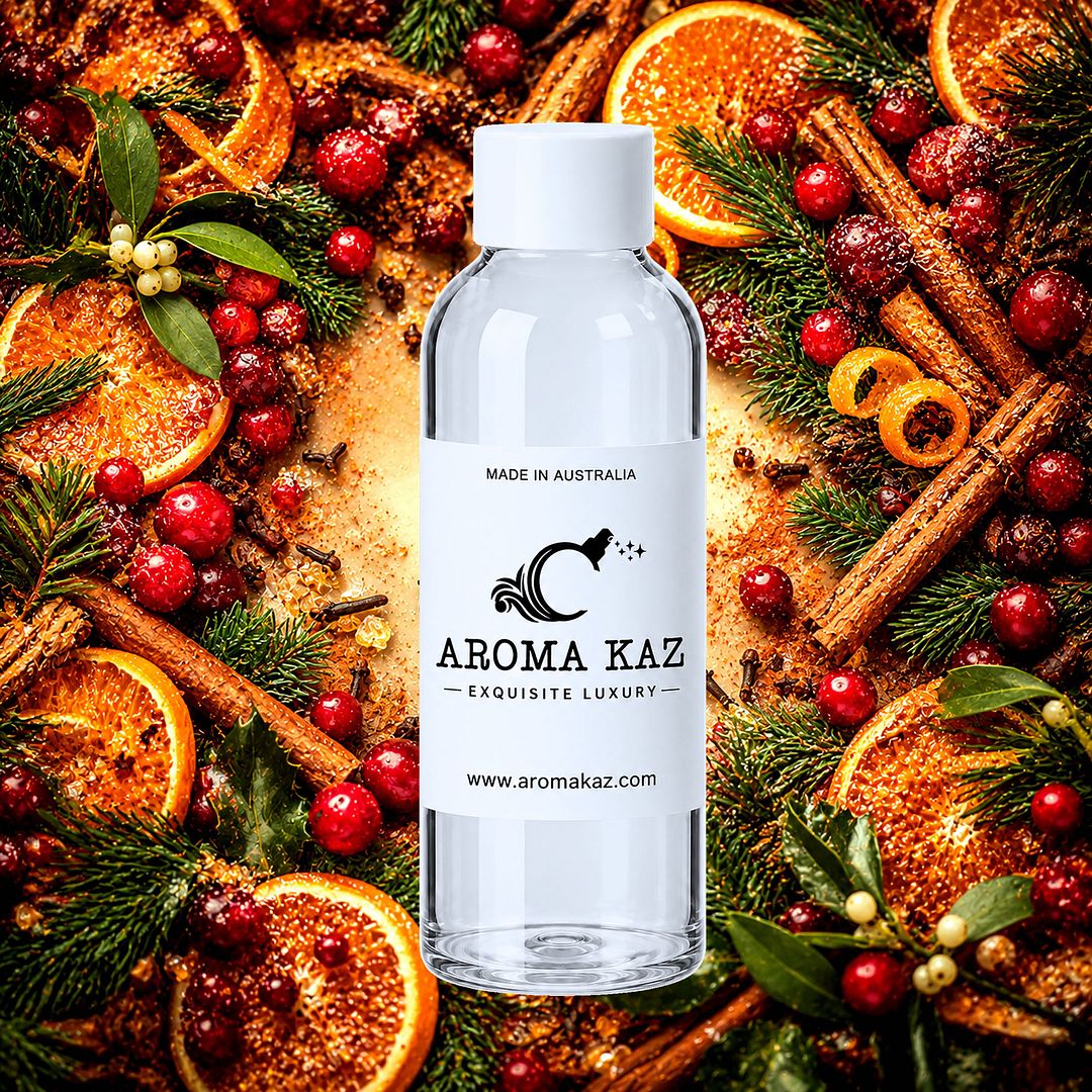 Christmas Memories fragrance oil for candle making, soap making and perfume blending – vegan, cruelty-free featuring warm nostalgic festive fragrance, handmade in Australia.