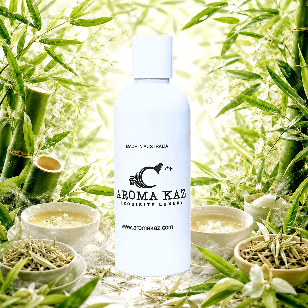 Bamboo & White Tea Body Wash Shower Gel – vegan, cruelty-free featuring featuring clean bamboo and soft white tea fragrance, handmade in Australia.